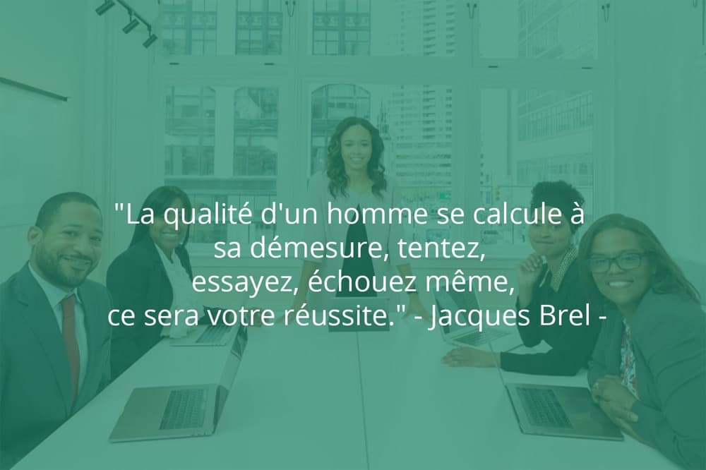 Citation de Jacques Brel sur le travail en entreprise.