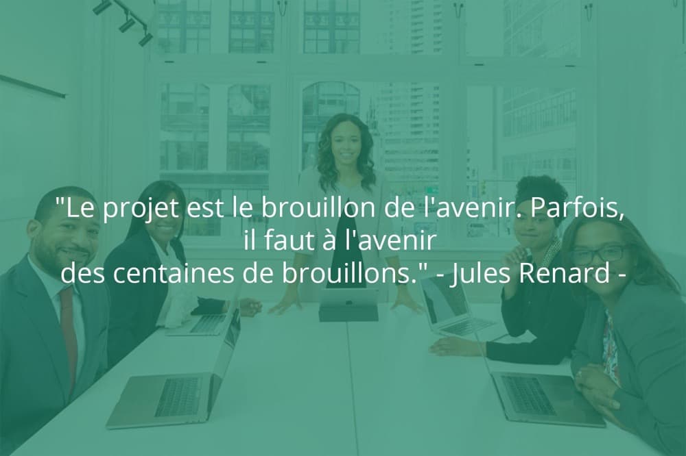 Citation de Jules Renard sur le travail et les projets professionnels.