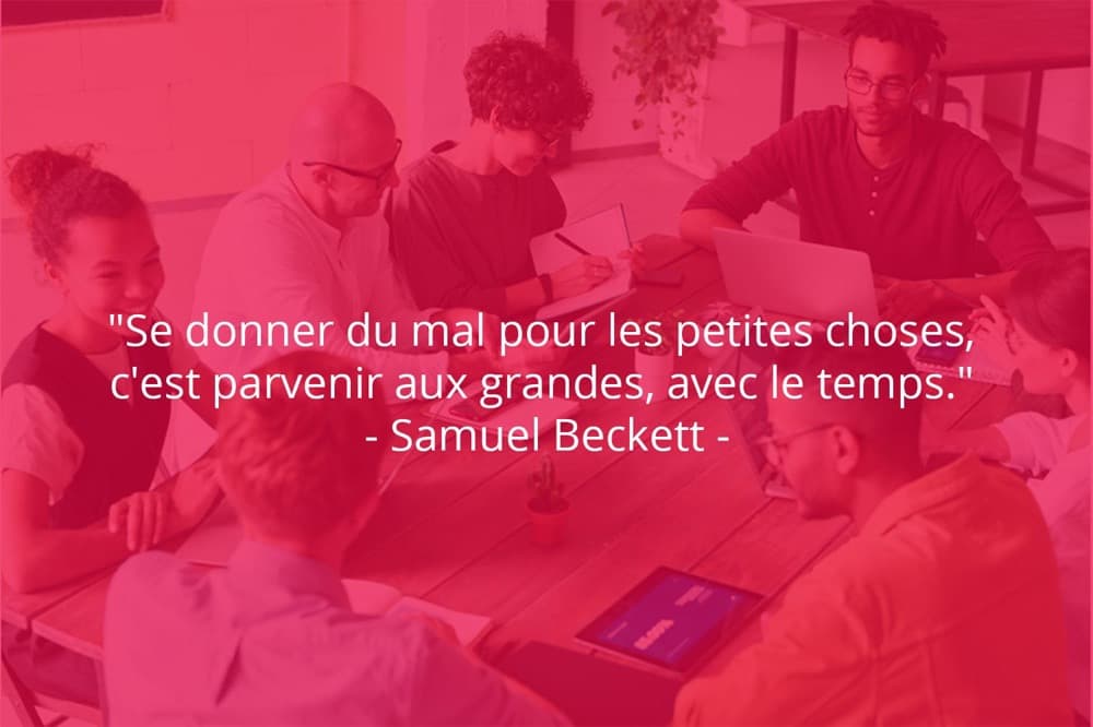 Citation de Samuel Beckett sur le travail et le temps.