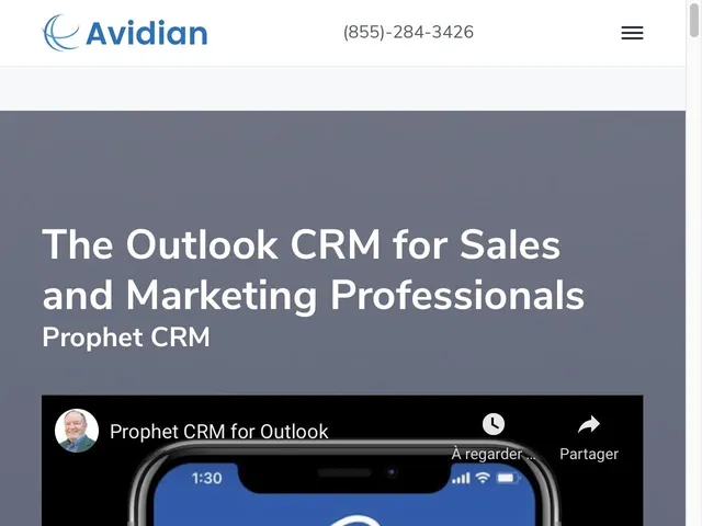Avis Avidian Prophet CRM Prix logiciel CRM (GRC - Customer Relationship Management) 