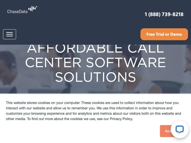 Avis ChaseData Call Center Prix logiciel cloud pour call centers - centres d'appels 