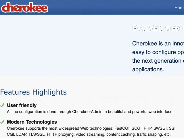 Avis Cherokee Prix serveur web et applications 