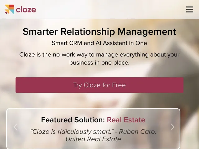 Avis Cloze Prix logiciel CRM (GRC - Customer Relationship Management) 
