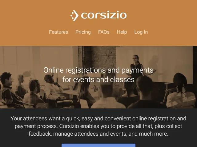 Avis Corsizio Prix logiciel d'inscription à un événement 