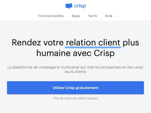 Avis Crisp Prix logiciel de messagerie instantanée - live chat 