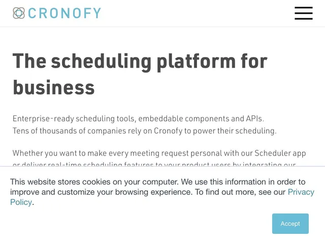 Avis Cronofy Prix logiciel de gestion d'agendas - calendriers - rendez-vous 