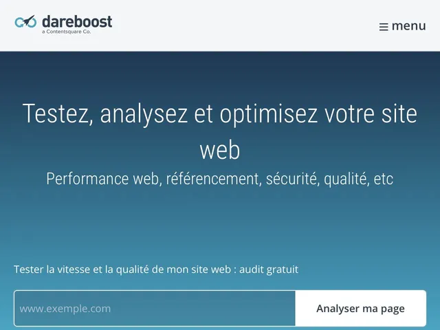 Avis Dareboost Prix logiciel d'analyse de la performance - rapidité d'un site internet 