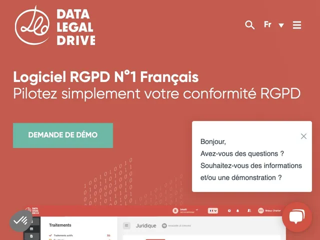 Avis Data Legal Drive Prix logiciel de protection des données (RGPD) 