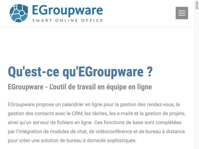 Avis EGroupware Prix logiciel de collaboration en équipe - Espaces de travail collaboratif - plateforme collaboratives 