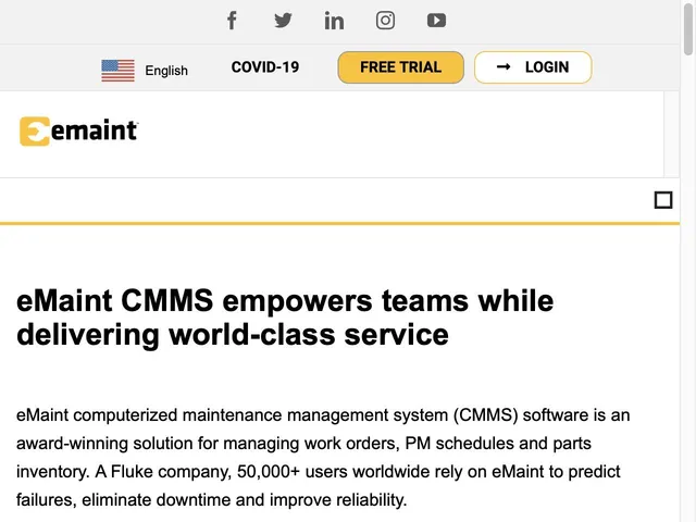 Avis eMaint CMMS Prix logiciel de gestion de maintenance assistée par ordinateur (GMAO) 