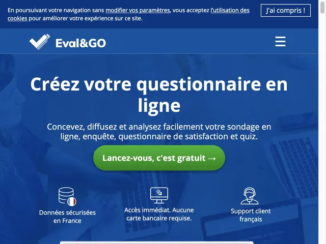Avis Eval & Go Prix logiciel de questionnaires - sondages - formulaires - enquetes 