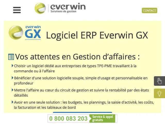 Avis Everwin GX Prix logiciel ERP (Enterprise Resource Planning) 