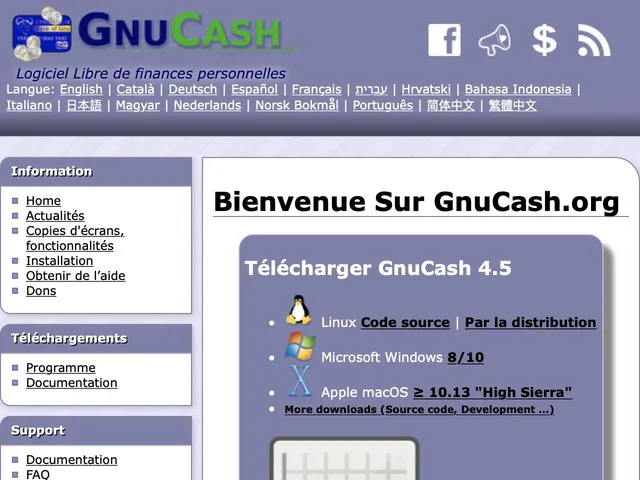 Avis GnuCash Prix logiciel de comptabilité et livres de comptes 