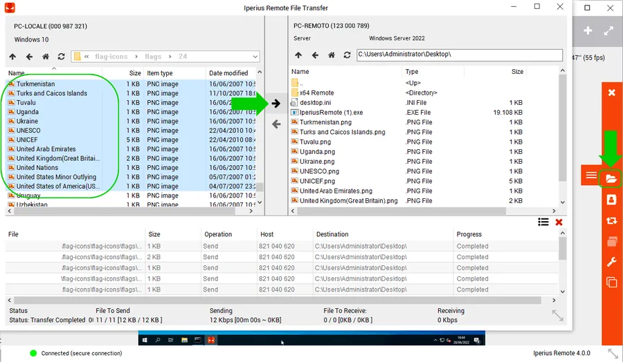 iperius remote desktop file transfer