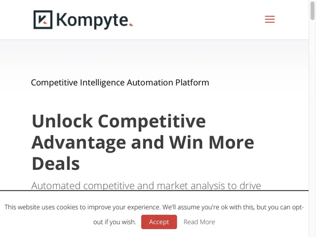 Avis Kompyte Prix logiciel d'intelligence compétitive 