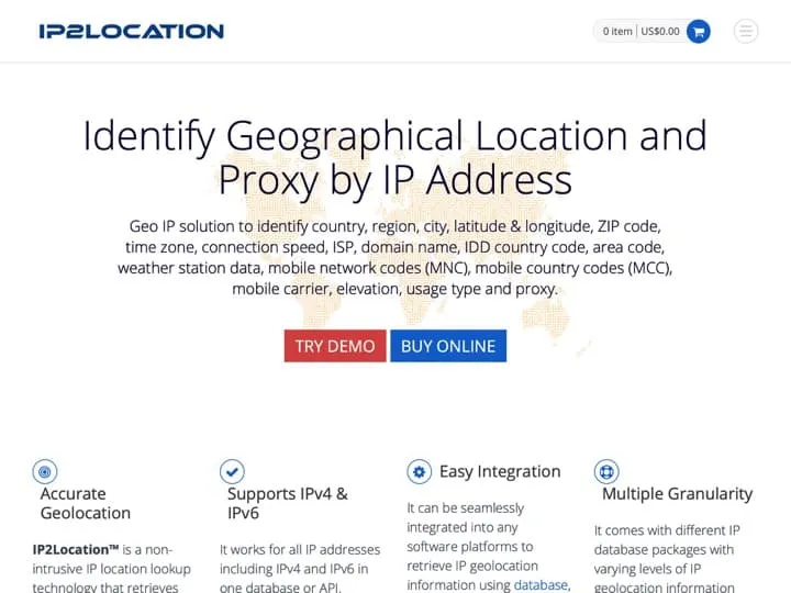 Meilleur logiciel de localisation des données : Ip2Location, Ipapi