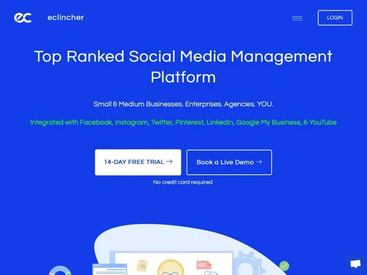 Meilleur logiciel de marketing des réseaux sociaux : Eclincher, Viralsweep