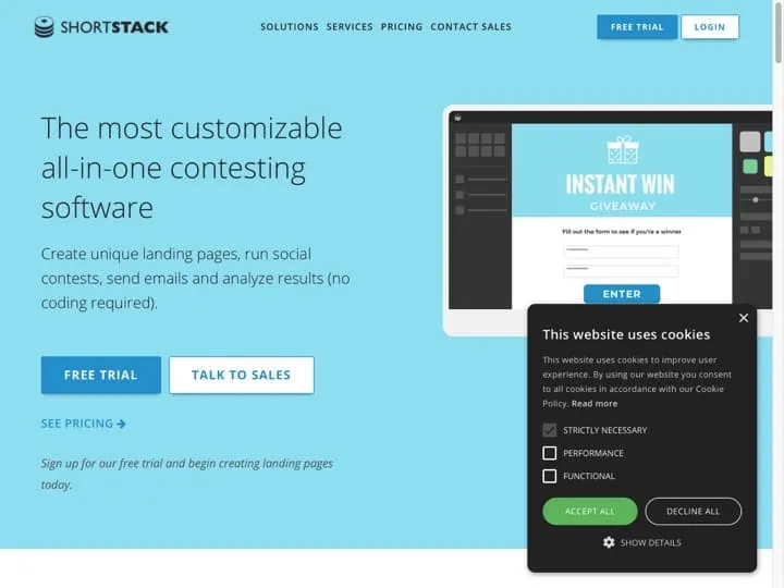 Meilleur logiciel de marketing pour Instagram : Shortstack, Combin