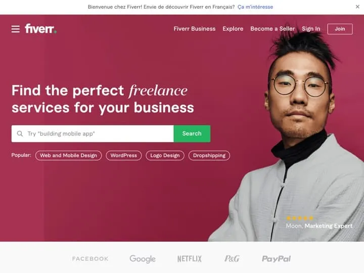 Meilleure marketplace de freelances : Fiverr, Creativemarket