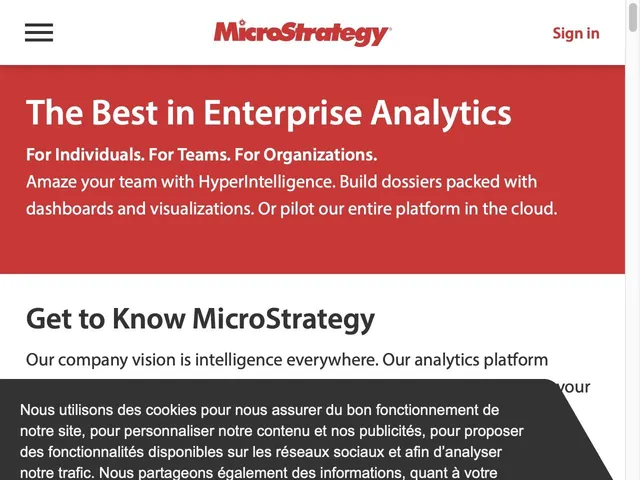 Avis MicroStrategy Prix logiciel d'analyse de données 