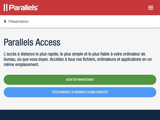 Avis Parallels Access Prix logiciel de bureau virtuel (DaaS - Desktop As A Service) 