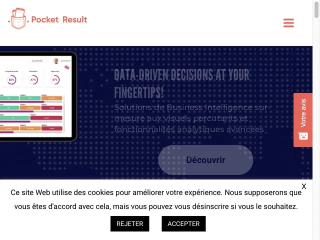Avis Pocket Result Prix logiciel d'analyse de données 
