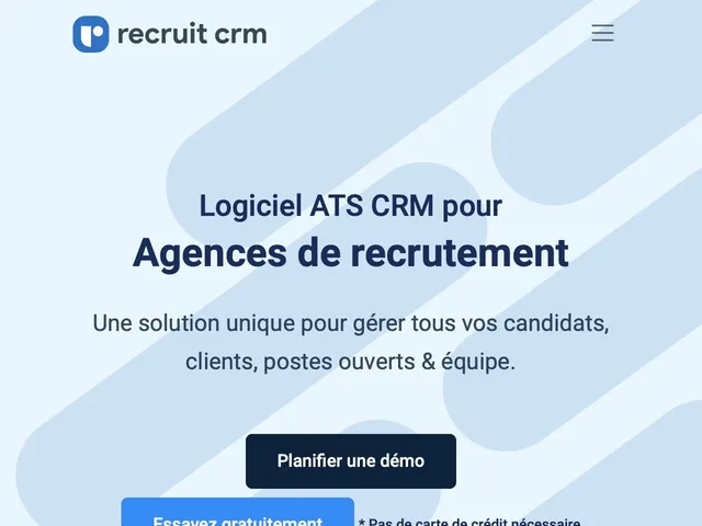 Avis Recruit CRM Prix logiciel de suivi des candidats (ATS - Applicant Tracking System) 