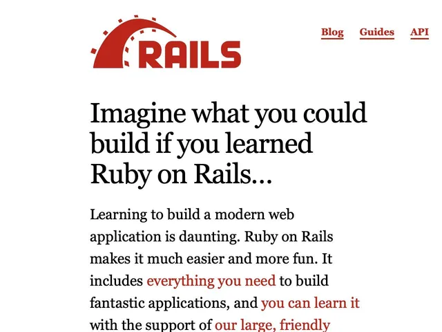 Avis Ruby on Rails Prix framework web 
