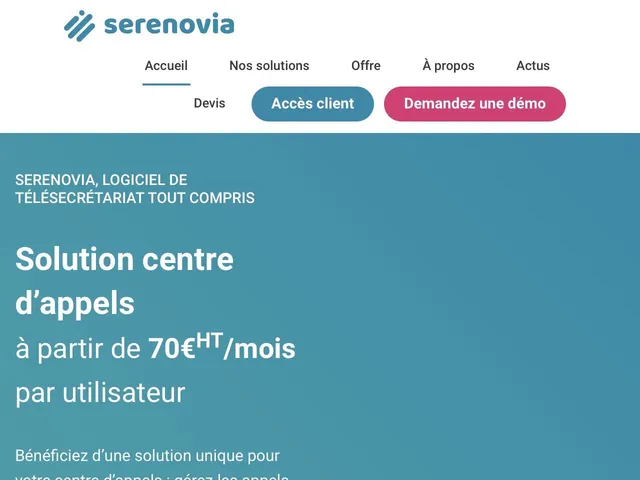 Avis Serenovia Prix logiciel cloud pour call centers - centres d'appels 