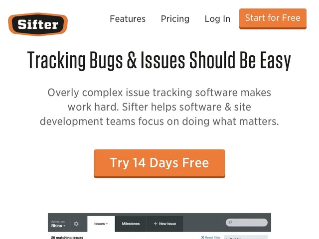 Avis Sifter Prix logiciel de recherche de bugs (Bugs Tracking) 