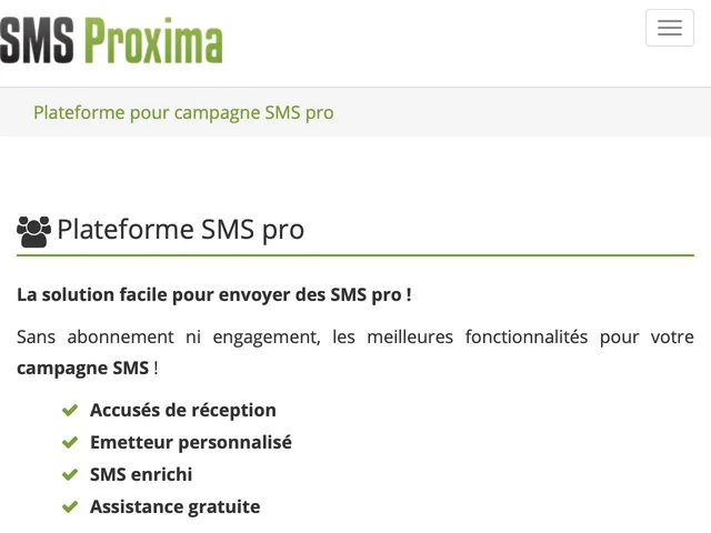 Avis Sms Proxima Prix logiciel d'envoi de SMS marketing 