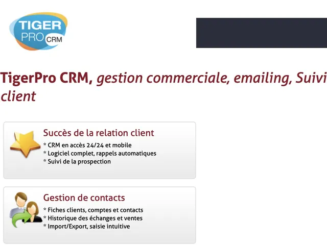 Avis Tigerpro CRM Prix logiciel CRM (GRC - Customer Relationship Management) 