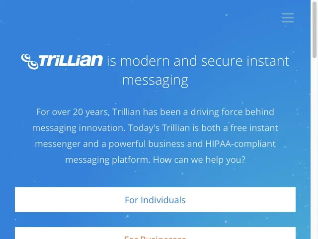 Avis Trillian Prix logiciel de messagerie instantanée - live chat 