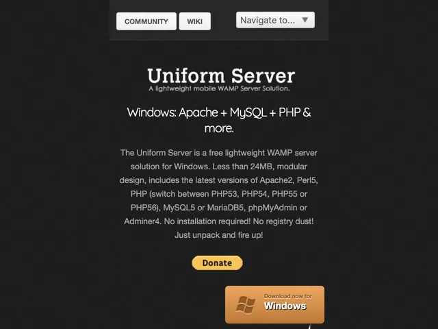 Avis The Uniform Server Prix logiciel de Devops 