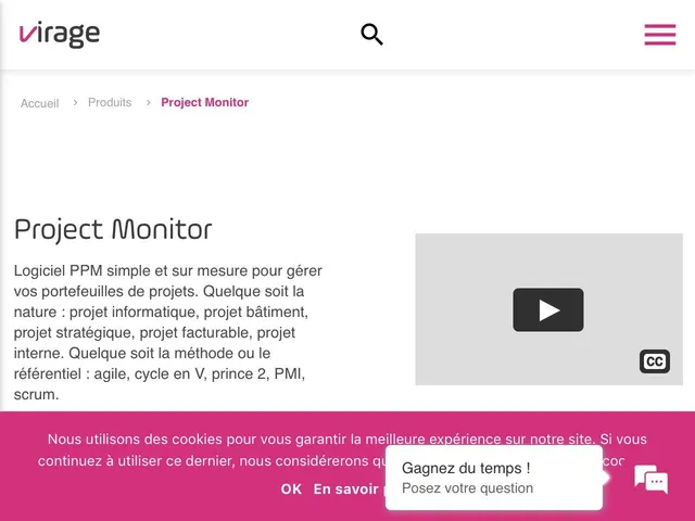 Avis Project Monitor Prix logiciel de gestion du portefeuille de projets (PPM) 