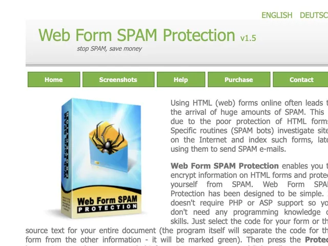 Avis Web Form SPAM Protection Prix logiciel de Sécurité Informatique 