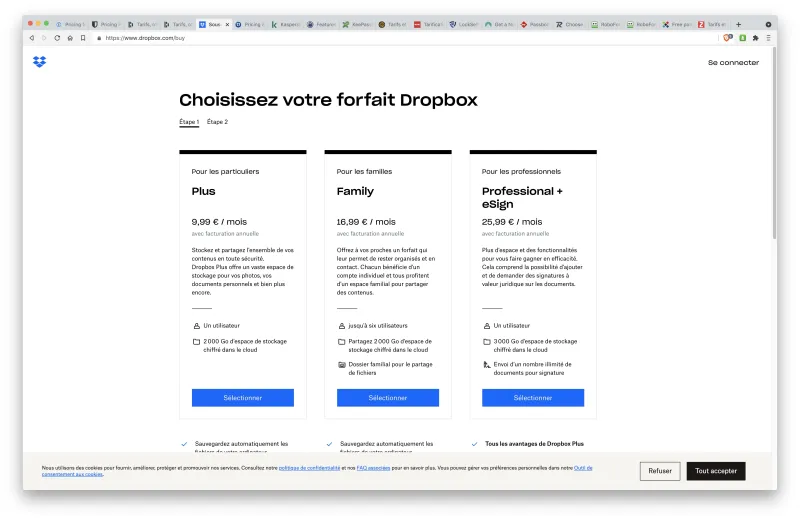 Dropbox Passwords Prix Tarif