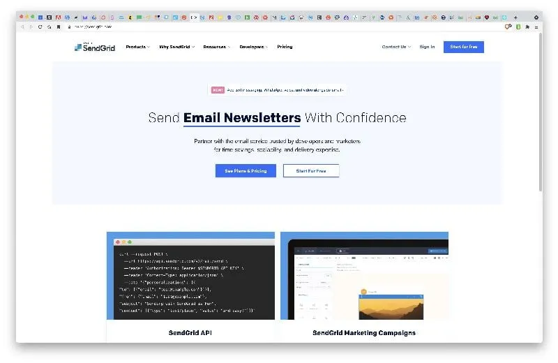 SendGrid: Logiciel emailing newsletter