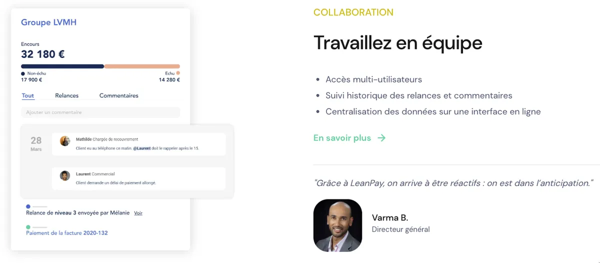 LeanPay : travail collaboratif avec accès multi-utilisateurs