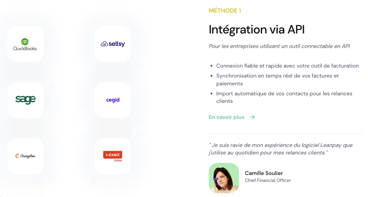 LeanPay : intégration via API