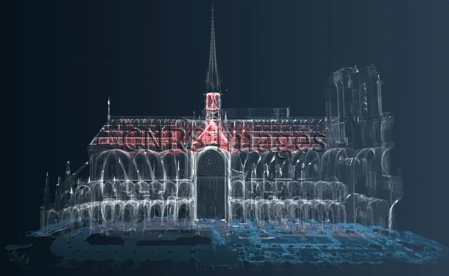Maquette 3D de Notre Dame de Paris en nuage de points