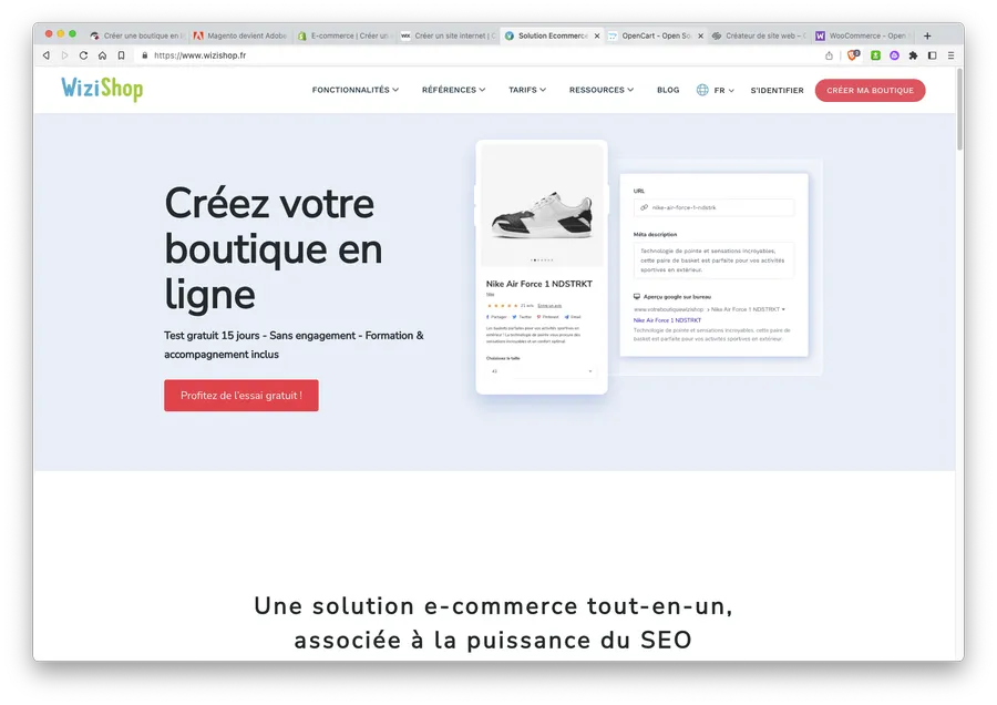 creer site marchand avec wizishop