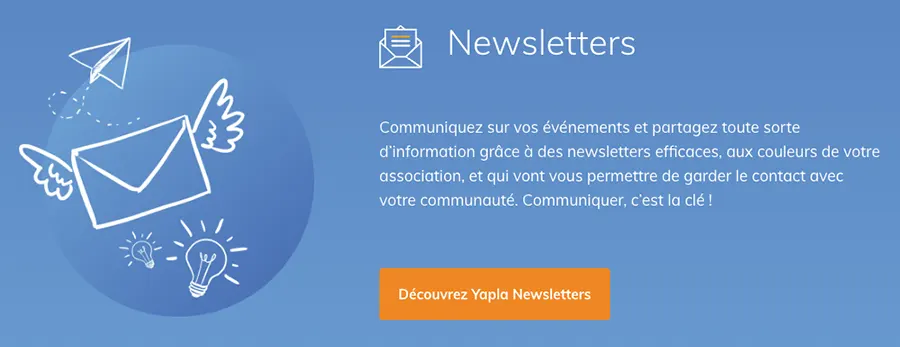 Yapla : fonctionnalités newsletters