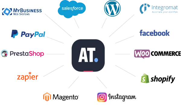 ActiveTrail peut s'intégrer avec plus de 750 applications ActiveTrail peut s'intégrer avec plus de 750 applications