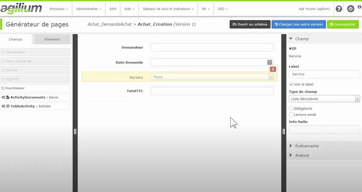 Agilium BPM : interface générateur de pages 3 Agilium BPM : interface générateur de pages 3