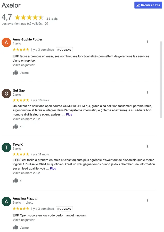 Axelor : avis Axelor : avis