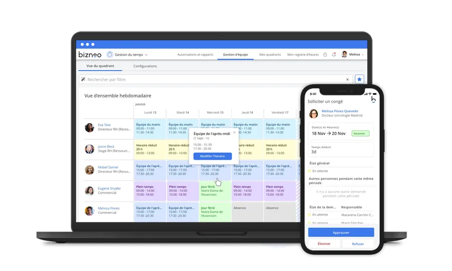 Bizneo Time Manager : interface Time Manager Bizneo Time Manager : interface Time Manager