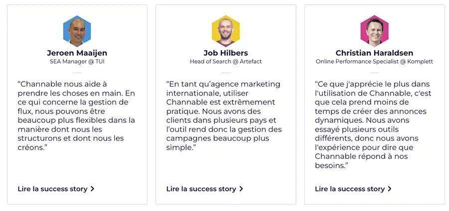 Channable : avis clients Channable : avis clients