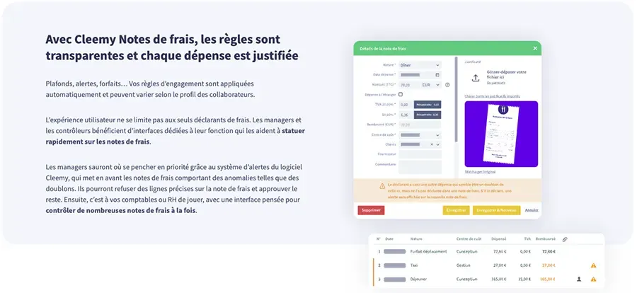 Cleemy Notes de frais : avantages Cleemy Notes de frais : avantages
