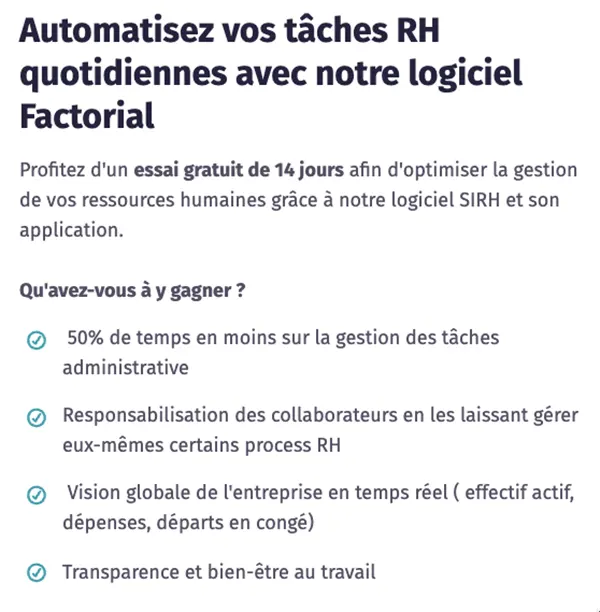 Factorial : avantages